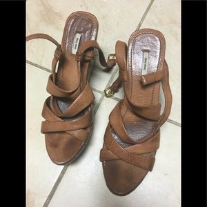 Miu Miu brown wedge sandals